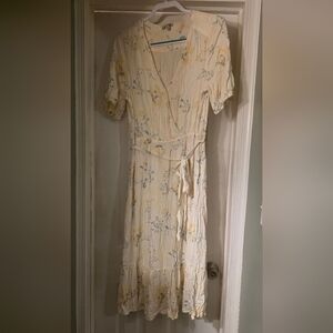 Lucky Brand Yellow Floral Midi Dress